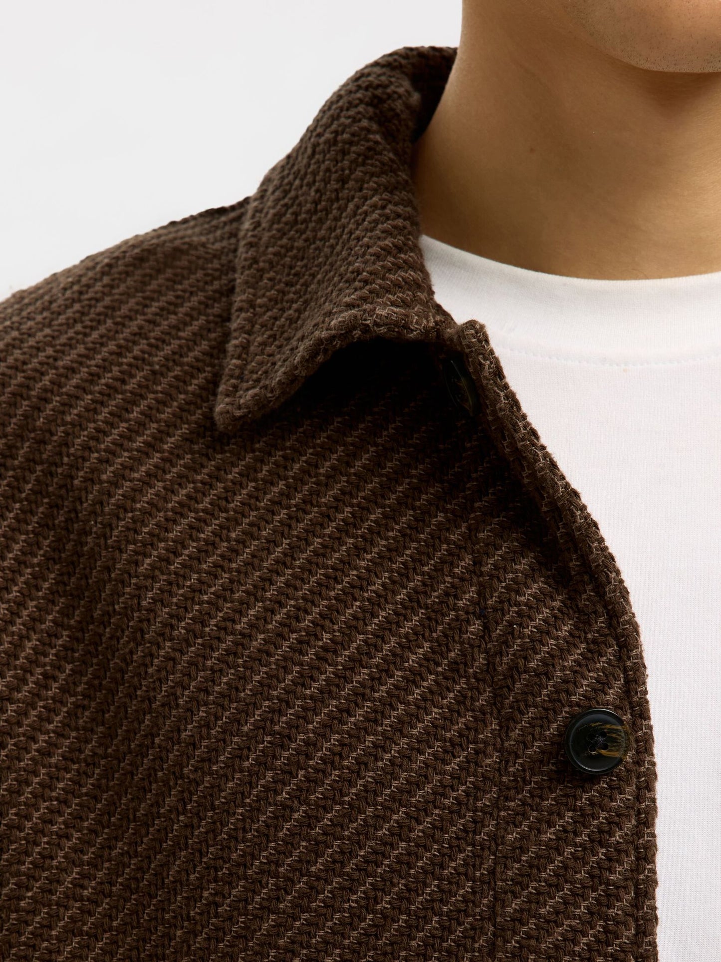 SELECTED Brown Structure Over-Shirt