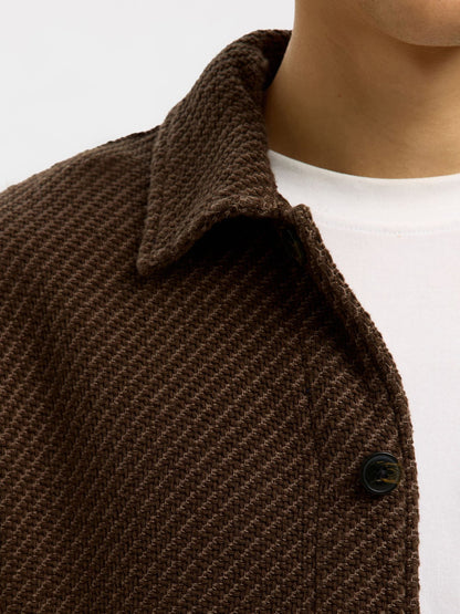 SELECTED Brown Structure Over-Shirt
