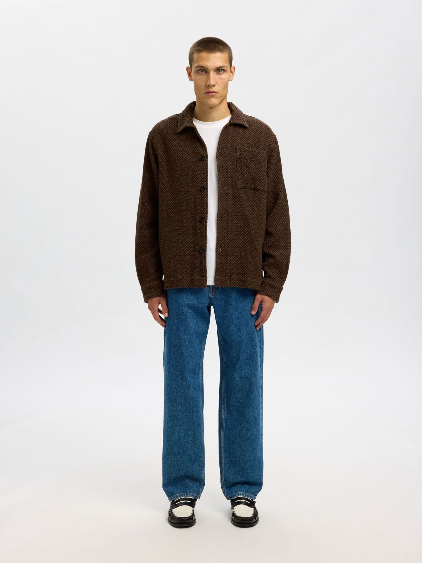 SELECTED Brown Structure Over-Shirt