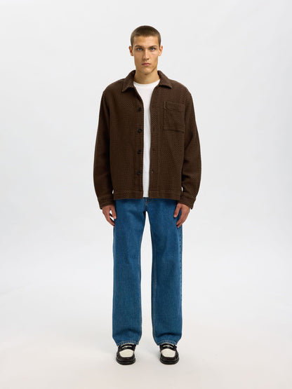 SELECTED Brown Structure Over-Shirt