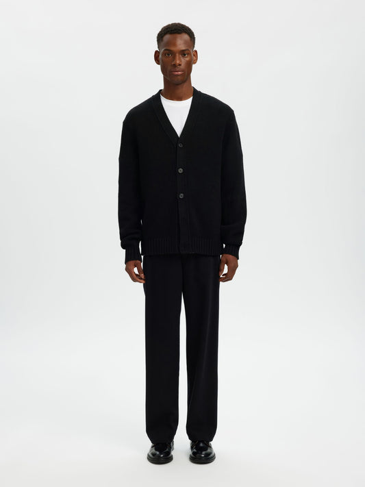 SELECTED Black Merino Wool Cardigan