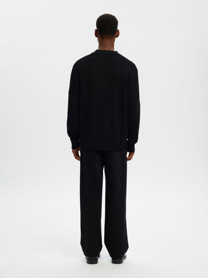 SELECTED Black Merino Wool Cardigan