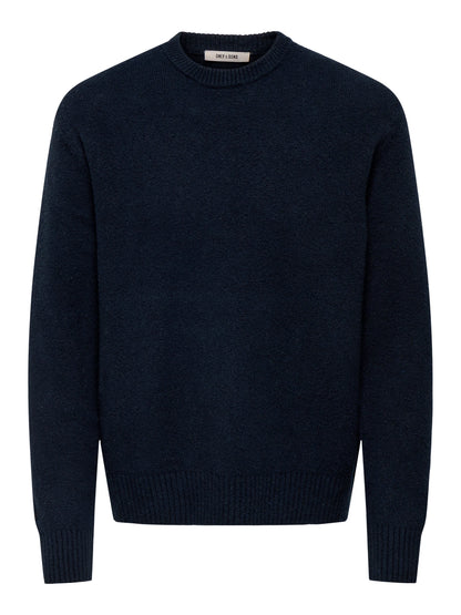 ONLY & SONS Navy Crew Neck Jumper