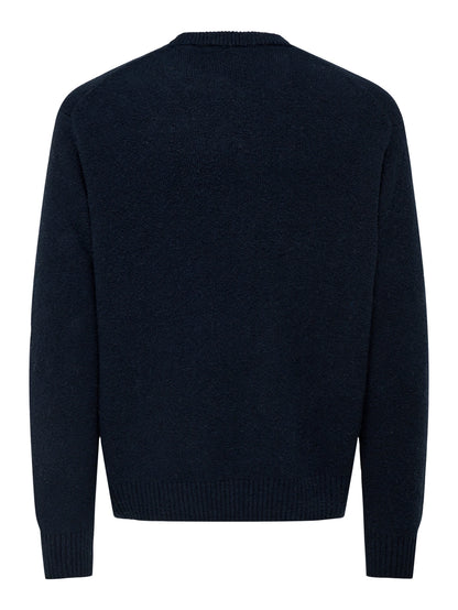 ONLY & SONS Navy Crew Neck Jumper