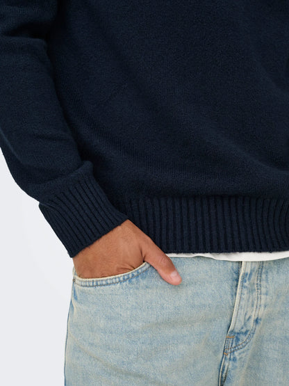ONLY & SONS Navy Crew Neck Jumper