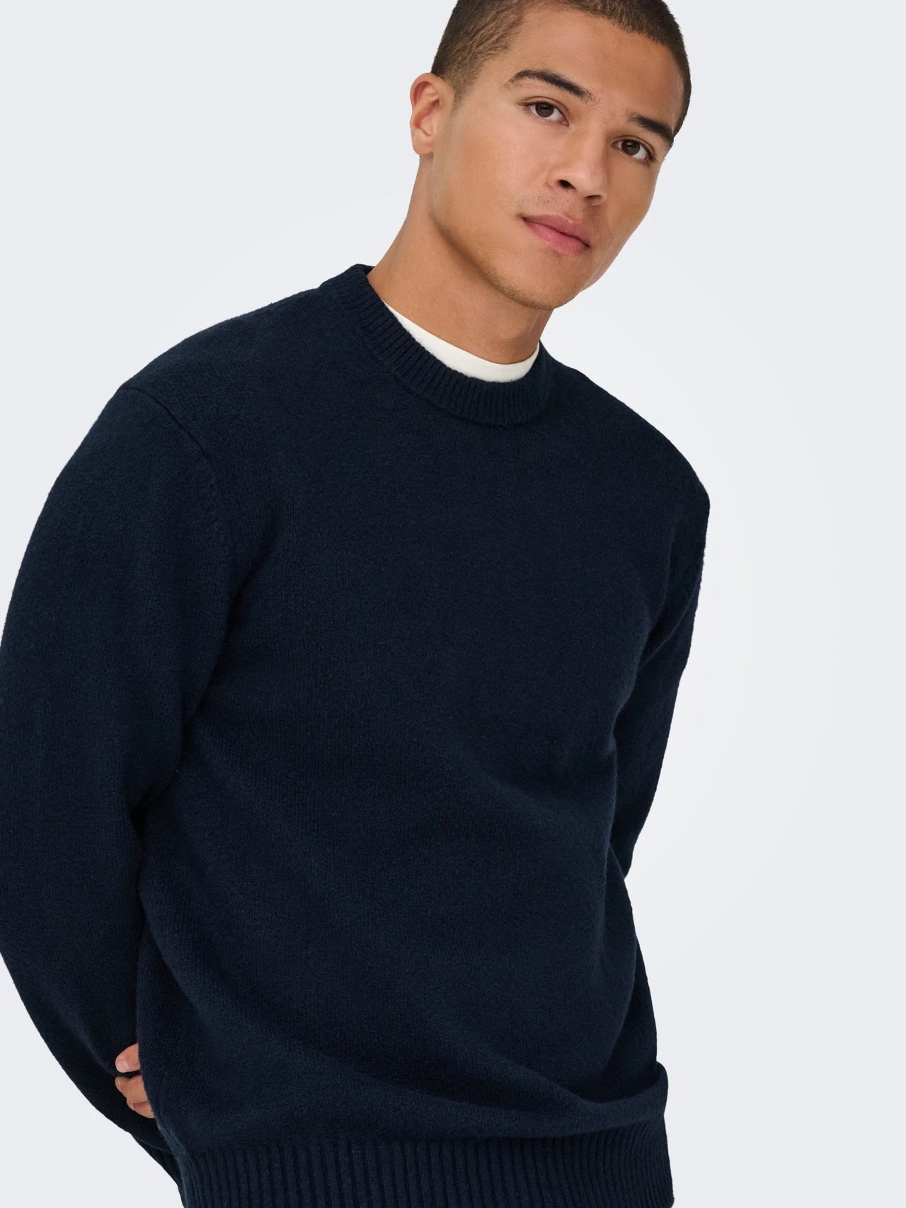 ONLY & SONS Navy Crew Neck Jumper