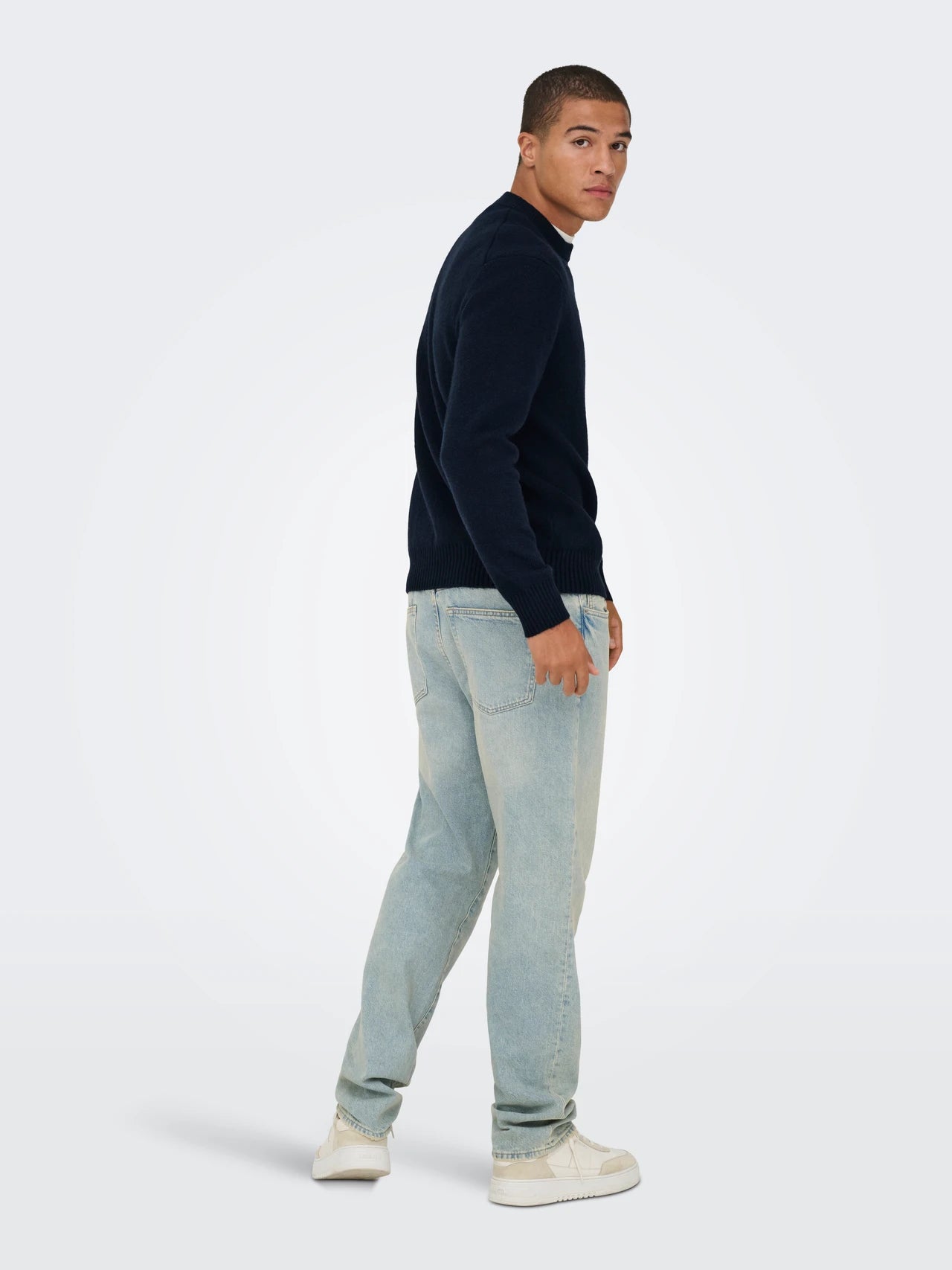 ONLY & SONS Navy Crew Neck Jumper
