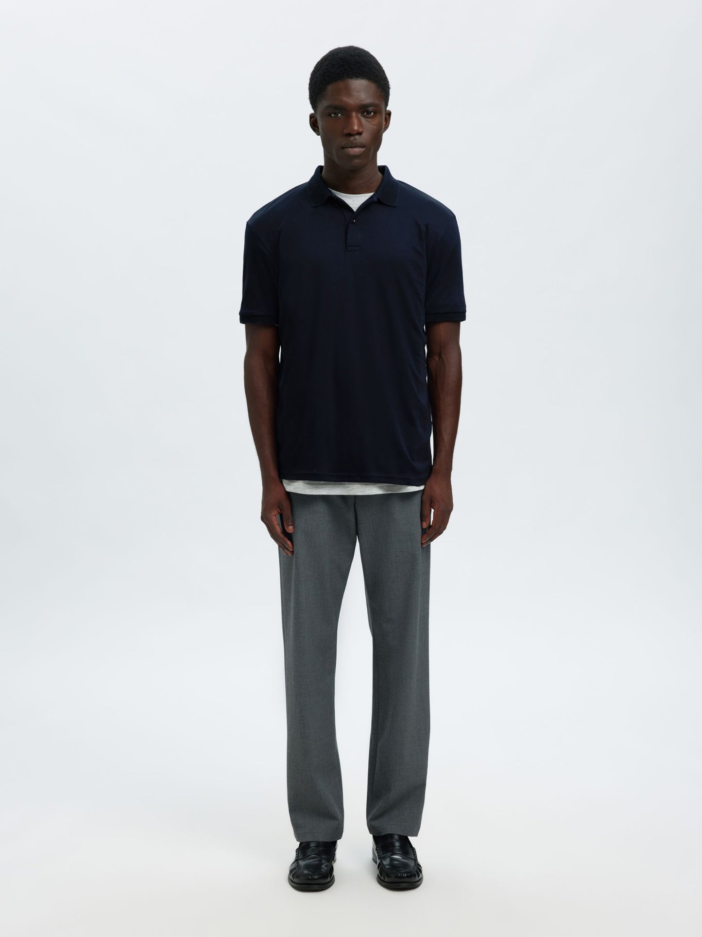 SELECTED HOMME Navy Slim Fit Polo