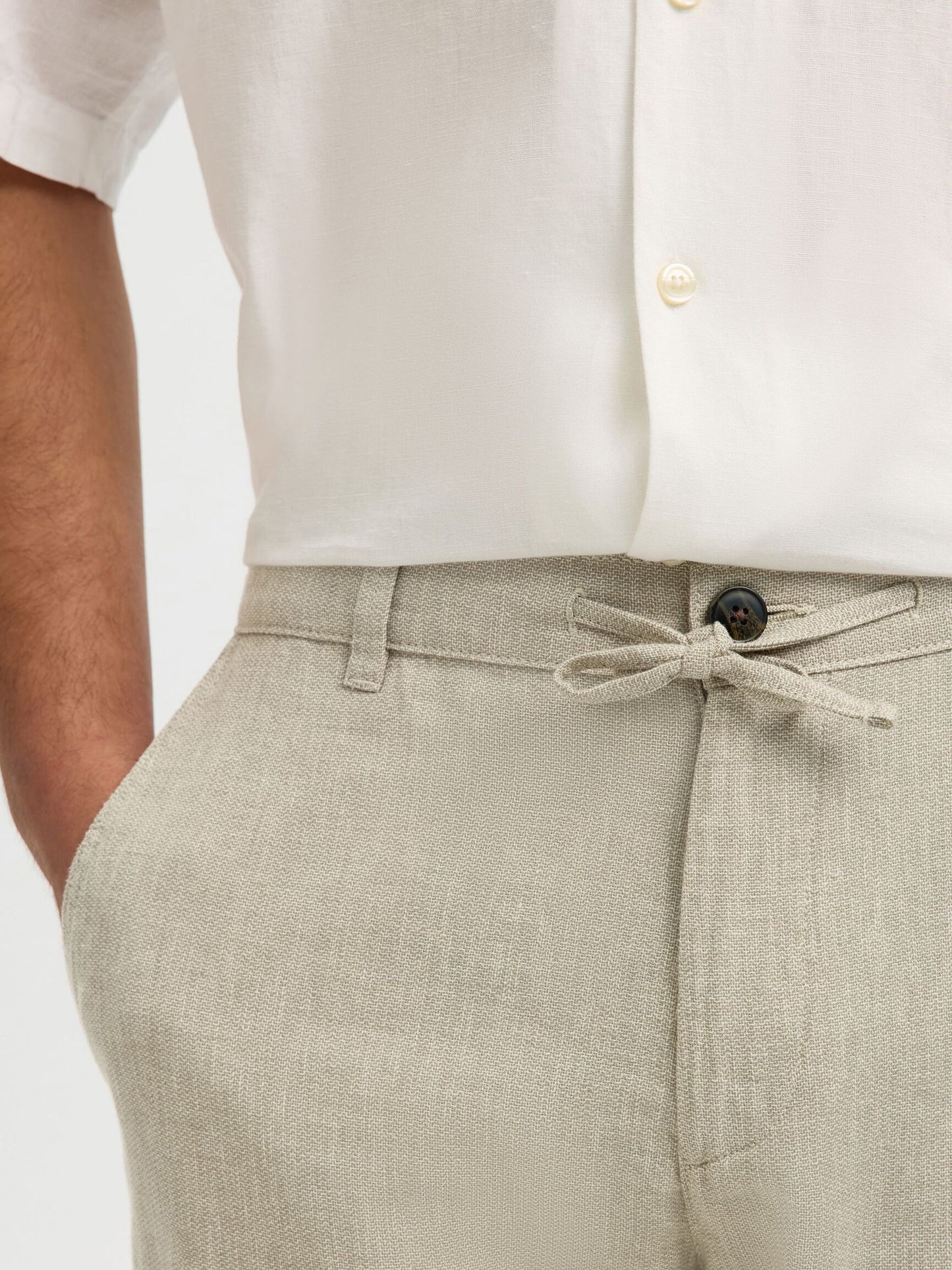 SELECTED linen blend trousers