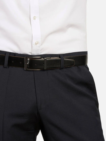 Leather Reversible Belt Black/Dark Brown