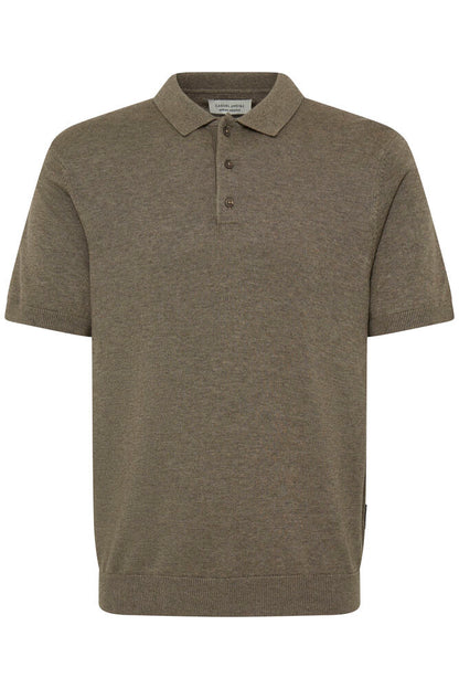CASUAL FRIDAY Green Knitted Slim Fit Polo