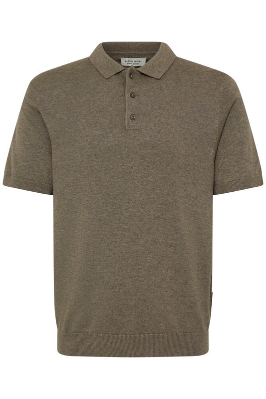 CASUAL FRIDAY Green Knitted Slim Fit Polo