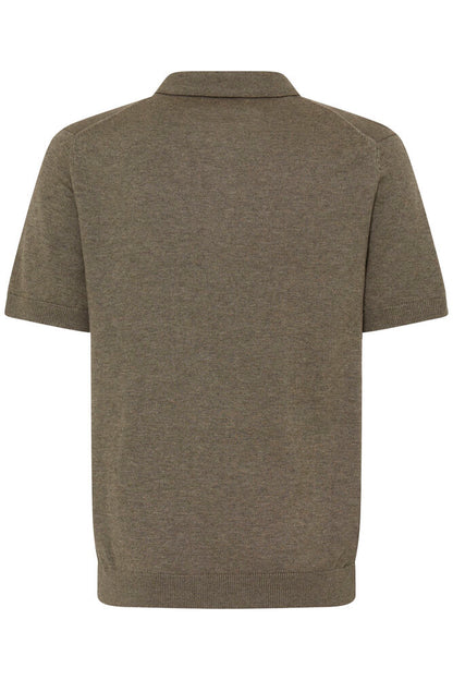 CASUAL FRIDAY Green Knitted Slim Fit Polo