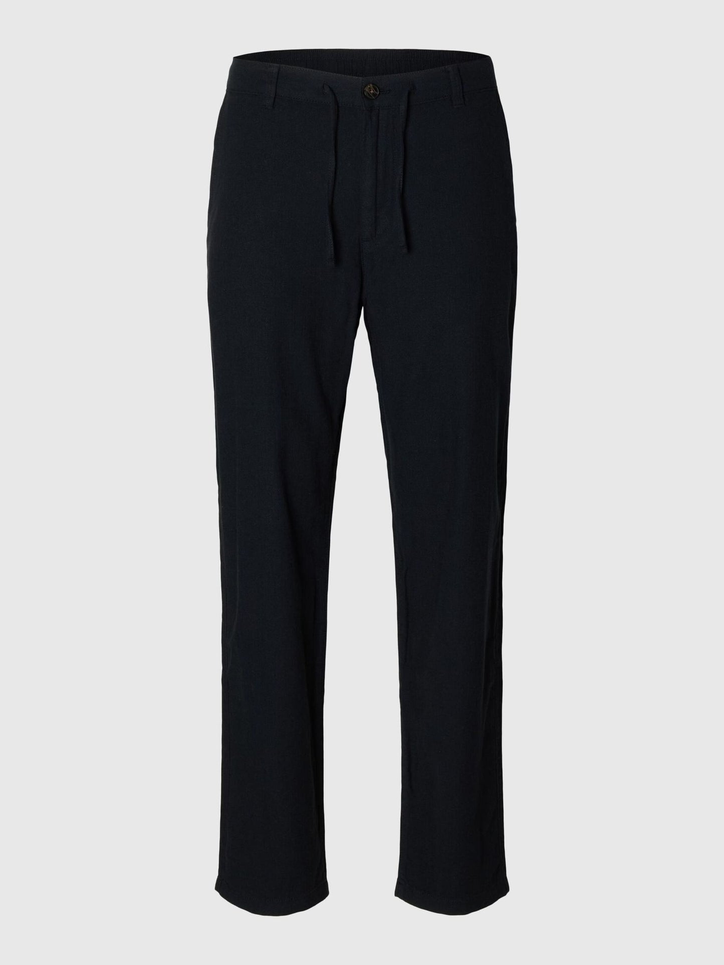 SELECTED linen blend trousers Black