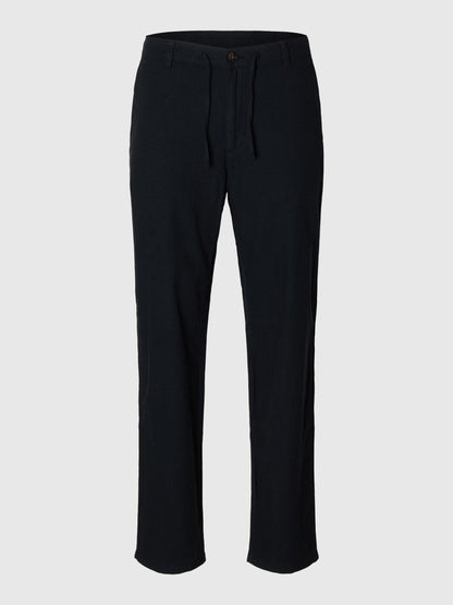 SELECTED linen blend trousers Black