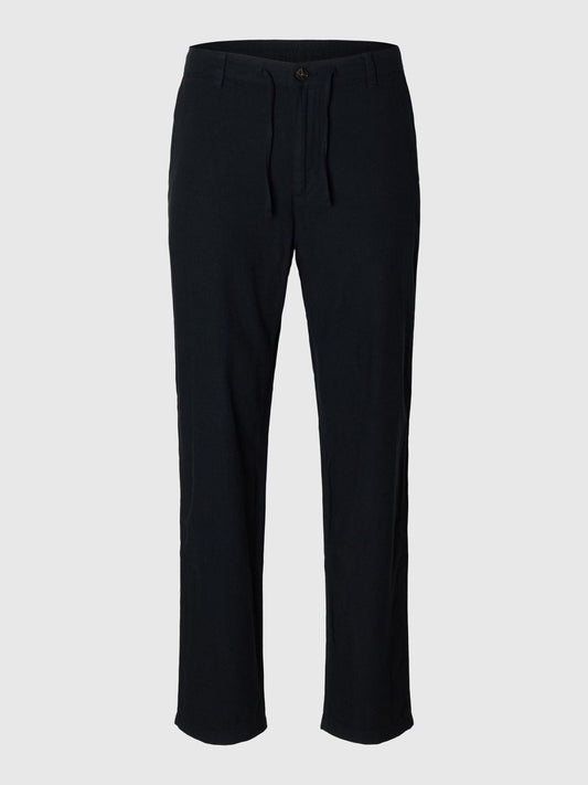 SELECTED linen blend trousers Black
