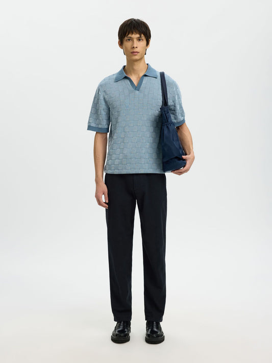SELECTED linen blend trousers Black