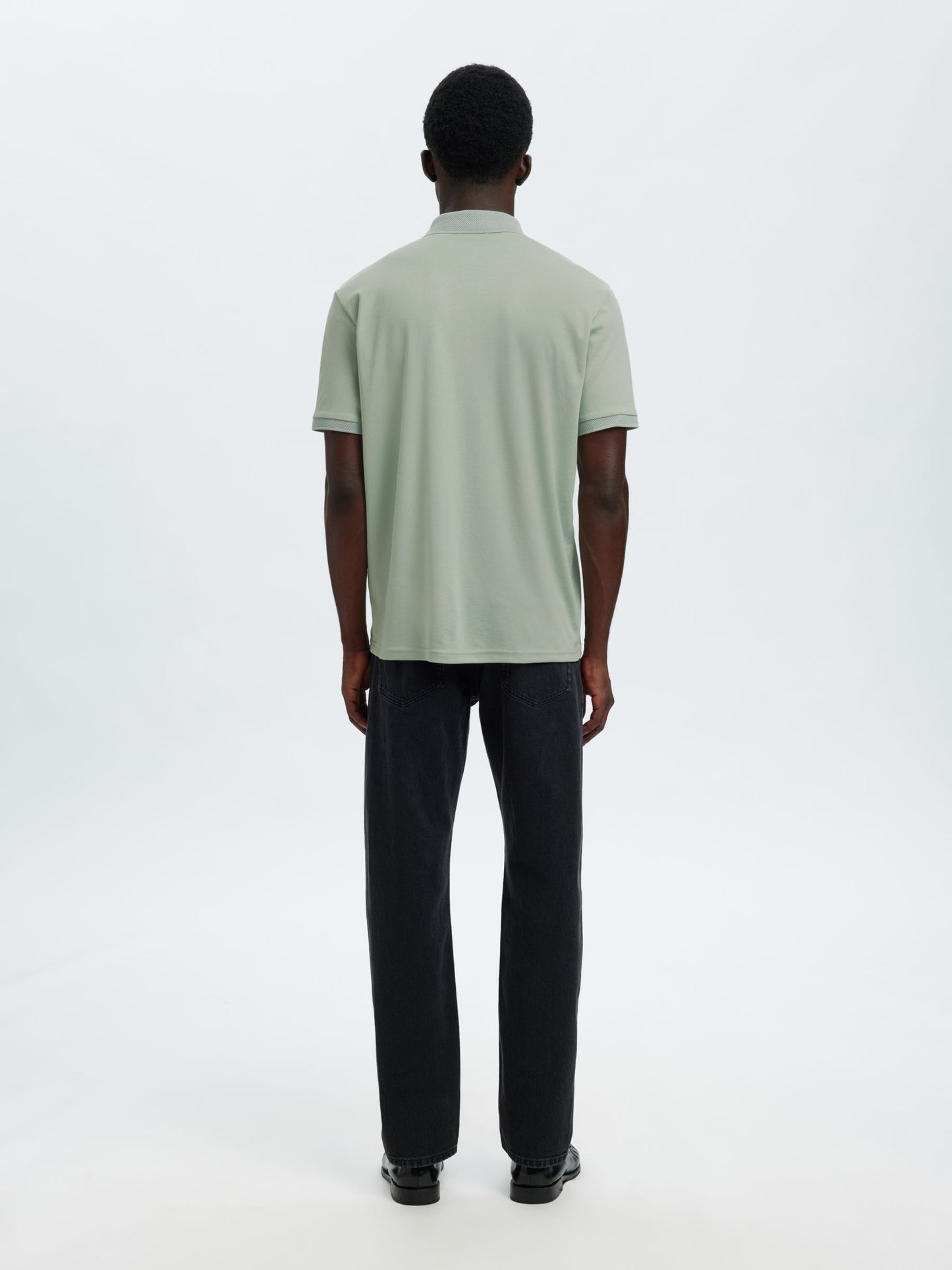 SELECTED HOMME Aqua Green Slim Fit Polo