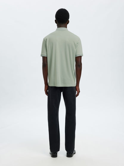 SELECTED HOMME Aqua Green Slim Fit Polo