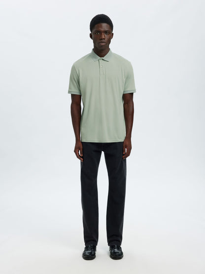 SELECTED HOMME Aqua Green Slim Fit Polo