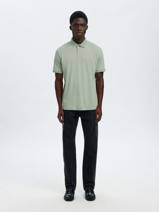 SELECTED HOMME Aqua Green Slim Fit Polo