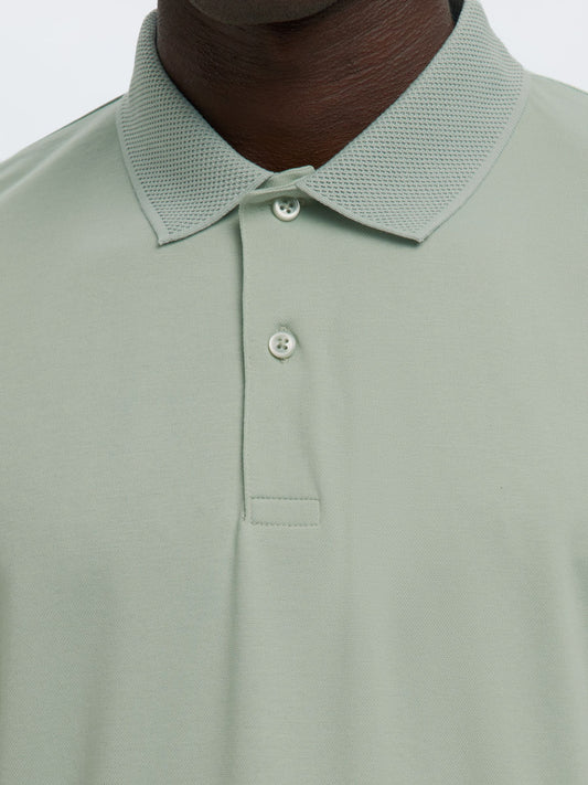 SELECTED HOMME Aqua Green Slim Fit Polo