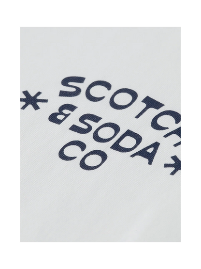 Scotch & Soda White Logo T Shirt
