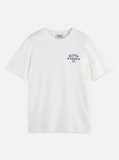 Scotch & Soda White Logo T Shirt