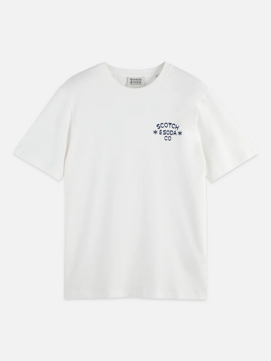 Scotch & Soda White Logo T Shirt