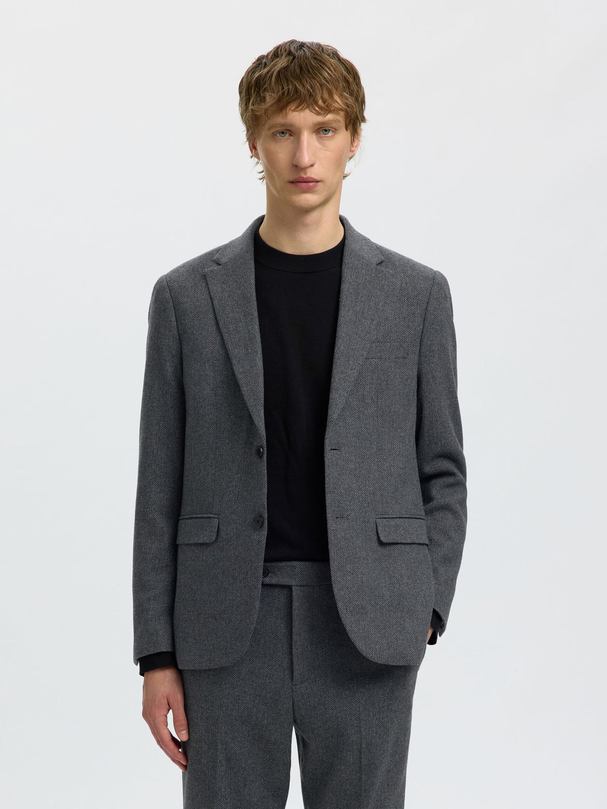 Selected Homme Herringbone Wool Blazer