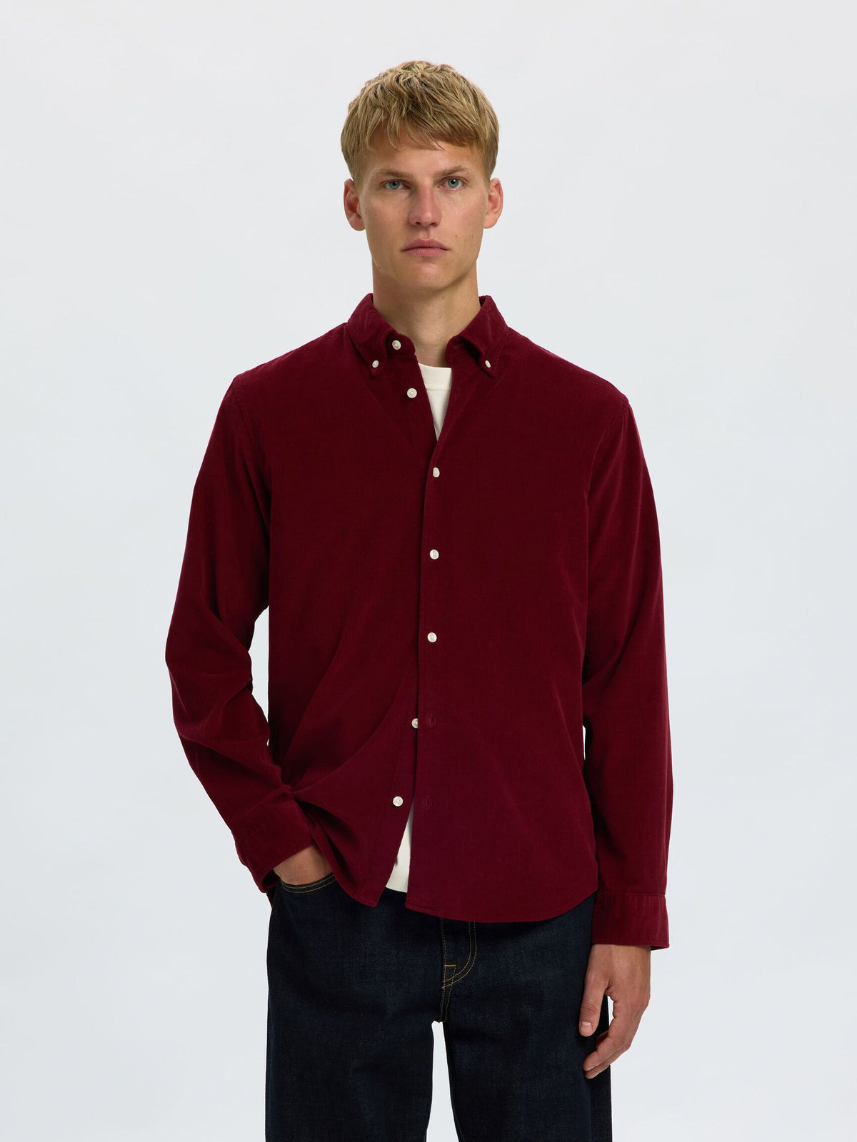 Selected Tawny Port Cord Shirt
