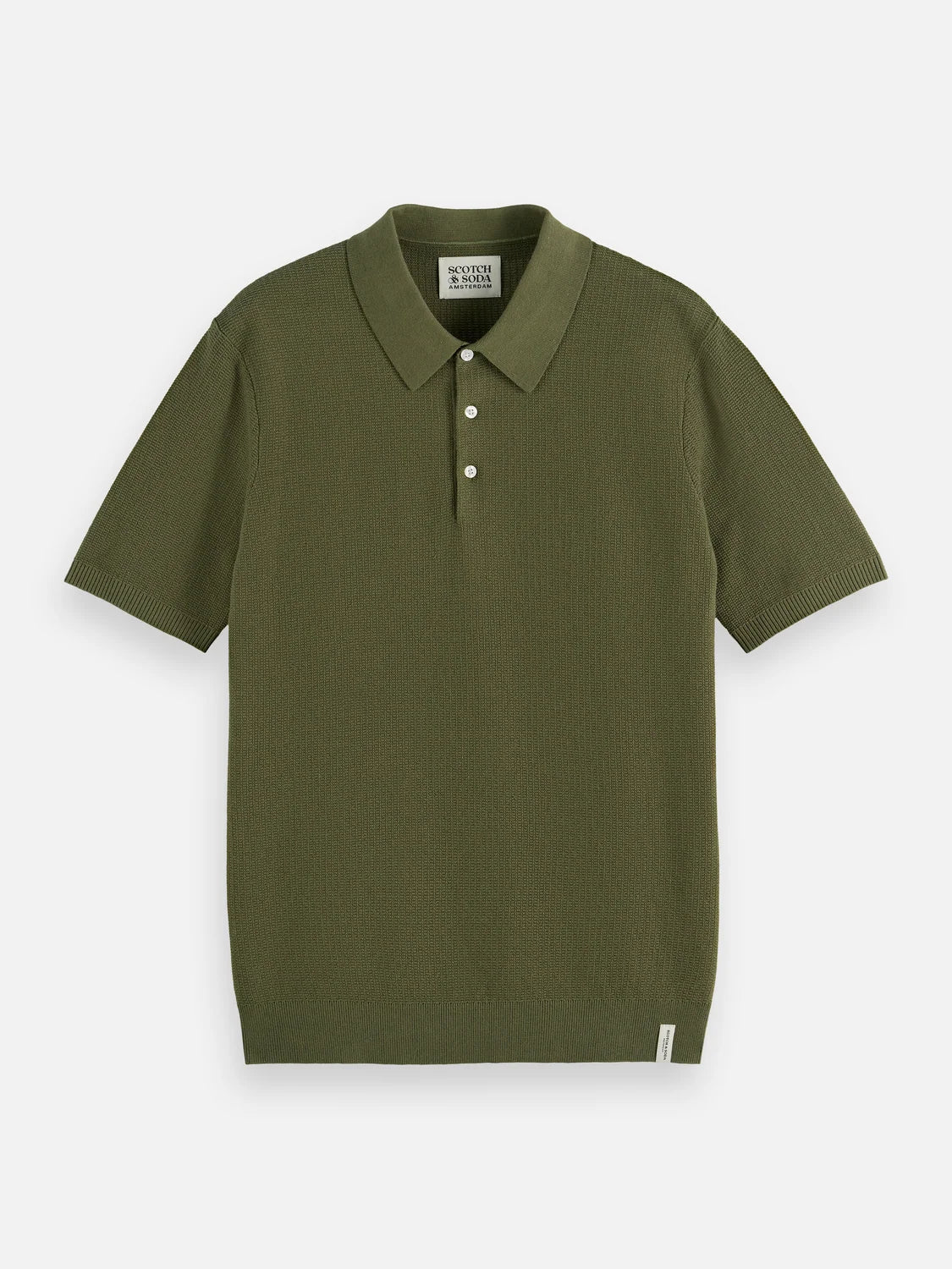 Scotch & Soda Green Structure Knit Polo