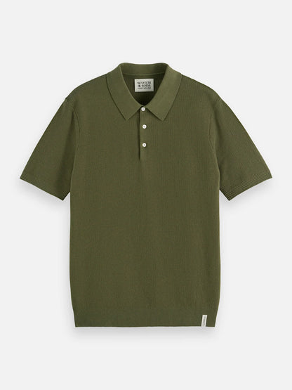 Scotch & Soda Green Structure Knit Polo