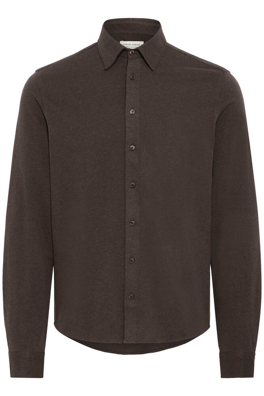 Casual Friday Brown Brushed Cotton Shirt