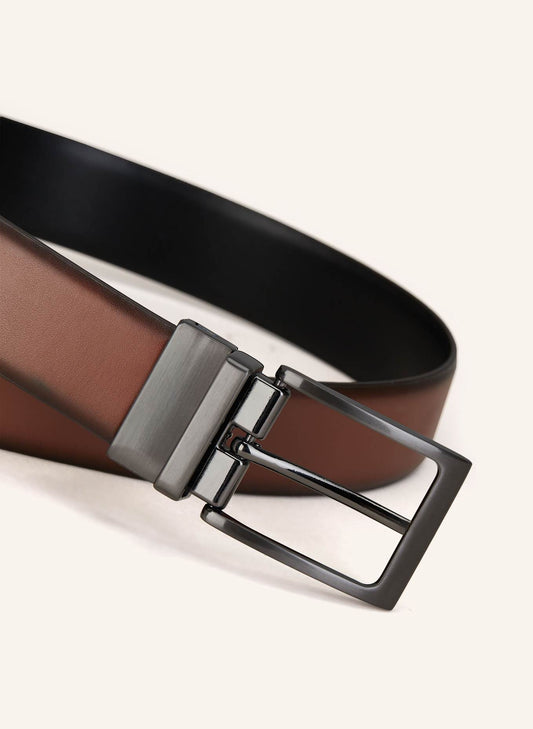 Leather Reversible Belt Black/Dark Brown