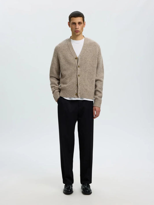 SELECTED SLMCODY KNITTED CARDIGAN - OATMEAL