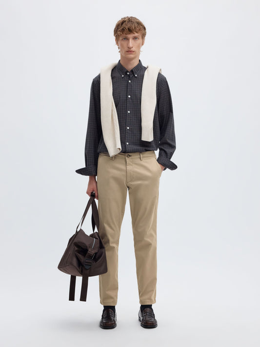 SELECTED 175 SLIM FIT FLEX CHINOS GREIGE