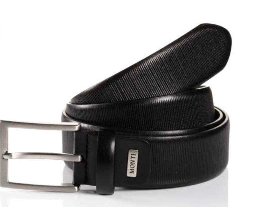 black leather belt