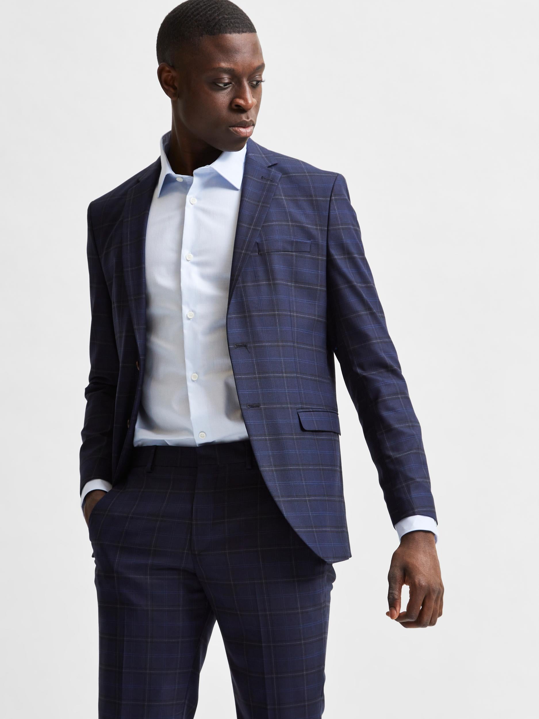 long sleeve blue dress shirt